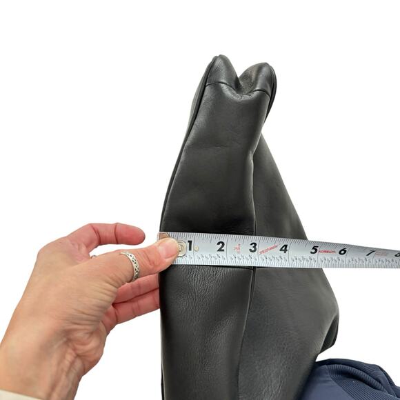 HOBO INTERNATIONAL BLACK LEATHER SHOULDER BAG CASUAL CLASSIC 13"x 8" - Picture 10 of 12